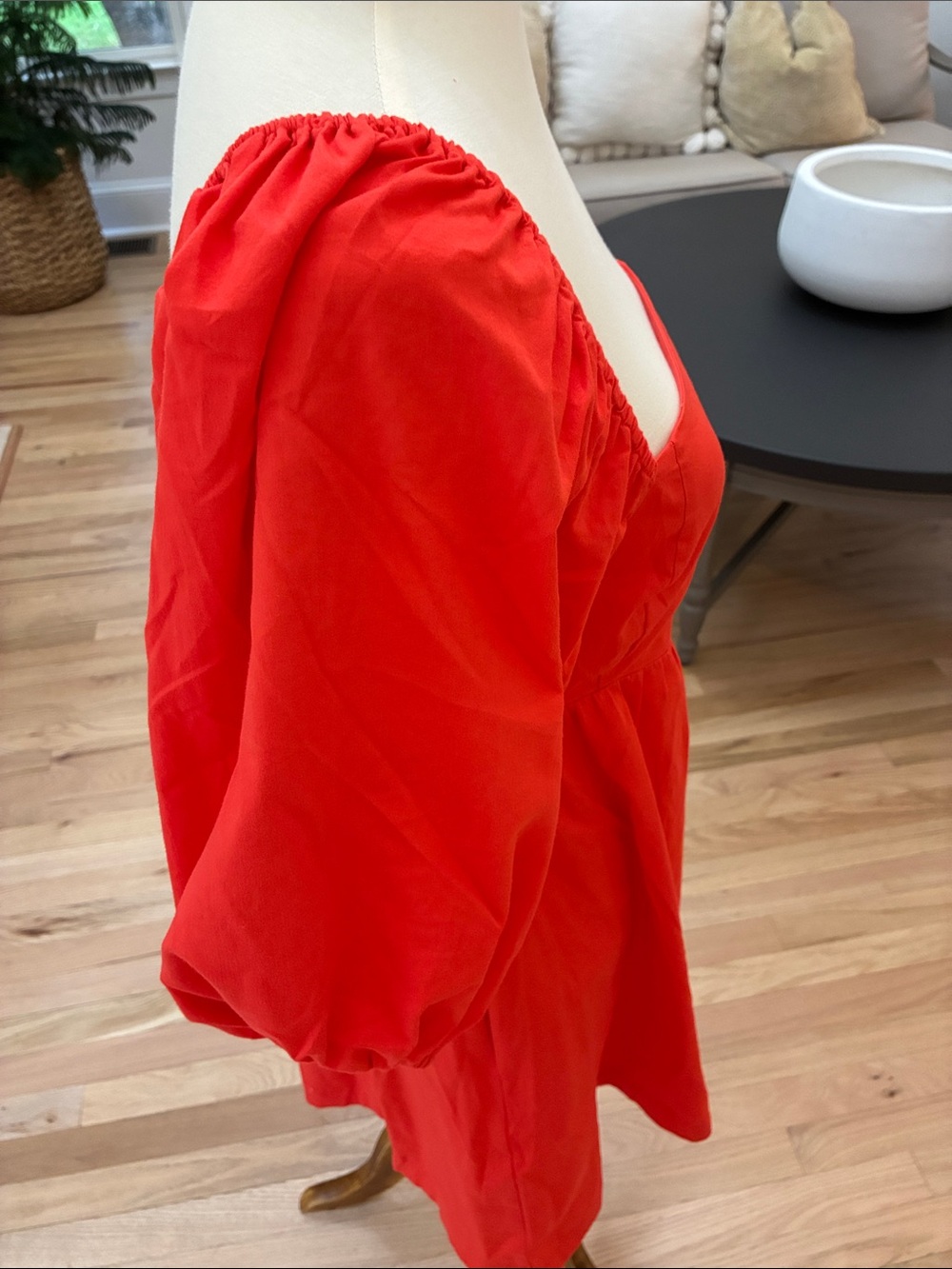 saltwater LUXE Red Puff-Sleeve Square-Neck Mini Dress - Picture 7 of 7